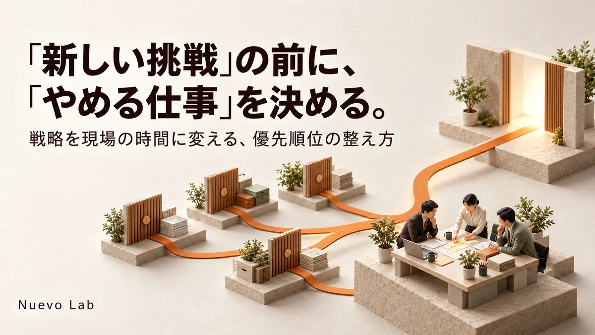 「新しい挑戦」の前に、「やめる仕事」を決める。——戦略が実行されない会社の優先順位の整え方