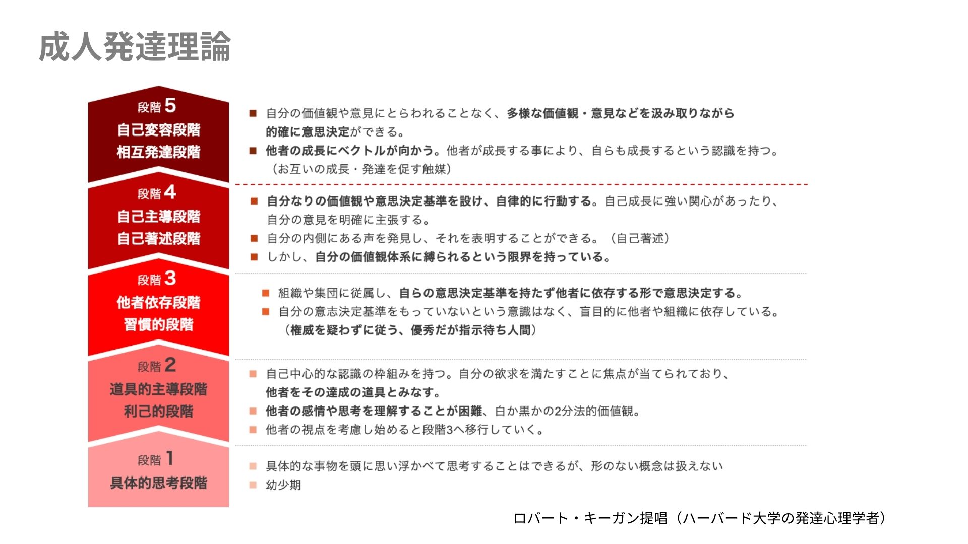 成人発達理論の5段階